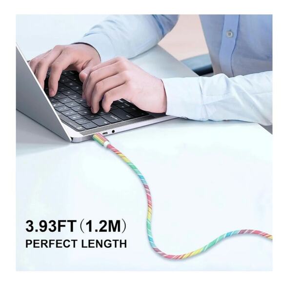 JAKPAK USB C Charging Cable iPhone 3.93 FT 60W Type C to iOS Fast Charge Cable - Picture 6 of 8